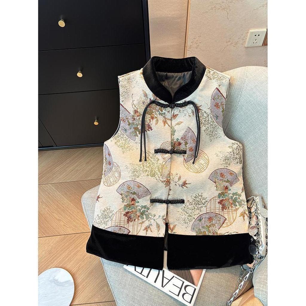 Spring and Autumn New High-end Vest Women's Vest New Year's Floral