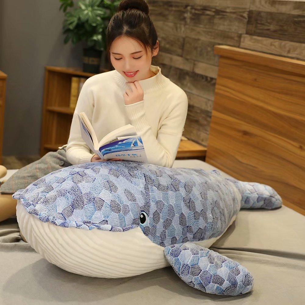 Giant Dimension Whale Plush Toy Blue Sea Animals Stuffed Toy Huggable Shark Gentle Animal Pillow Children Present