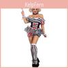 Clown Cosplay Costume For Women With Polyester Fabric And Versatile Performance Style