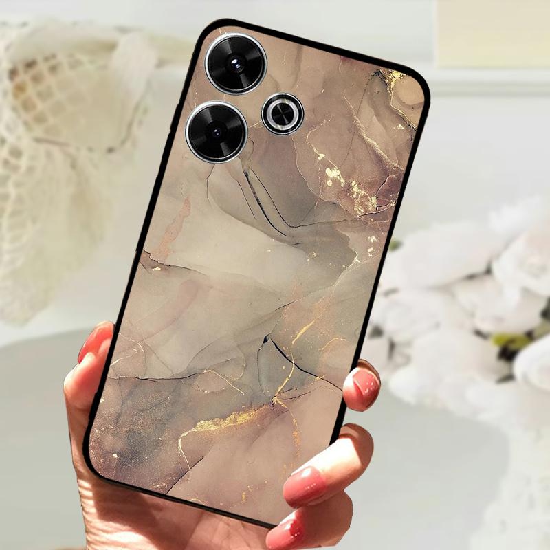 For Xiaomi Redmi 13 Case Fashion Painting Matte Cover Soft Silicone TPU Phone Case For Xiaomi Poco M6 4G Shockproof Shell Fundas
