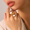 Unique Pearl Gold Ring Light Luxury High-end Open Ring Women's Non-fading Niche Hand Jewelry Wholesale
