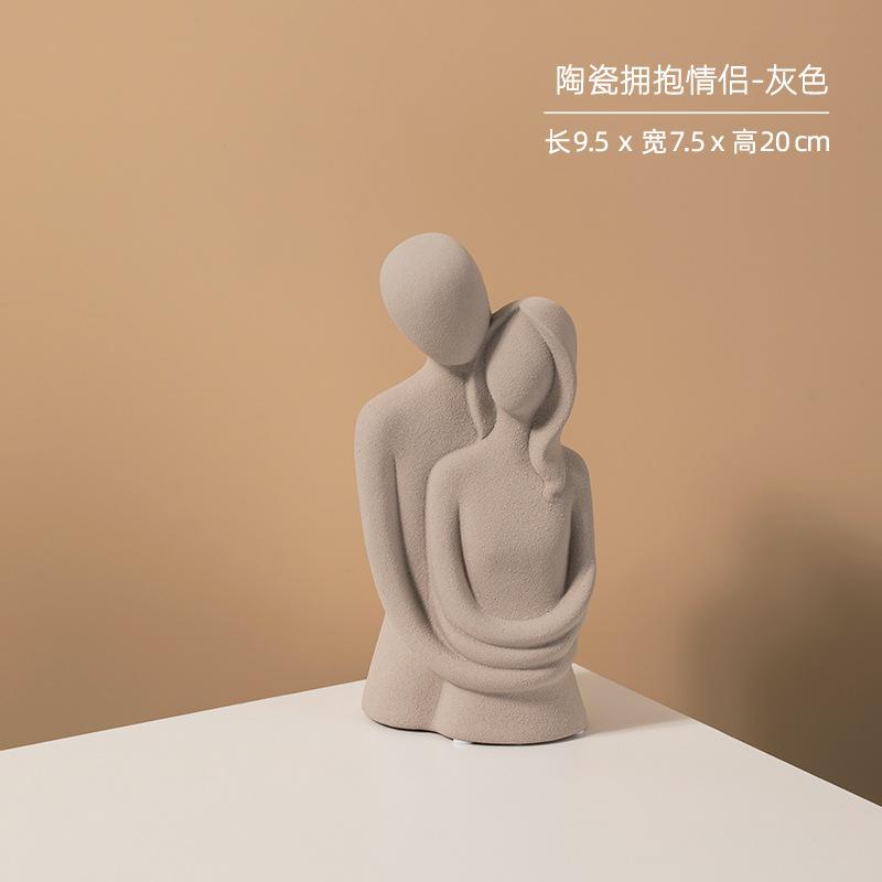 Modern Minimalism Abstract Character Decorations Ceramic Couple Ornaments Valentine's Day Gift Home Decoration Accessories