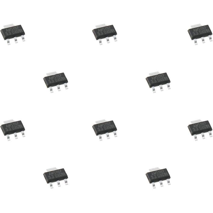 DGZZI 10PCS AMS1117-3.3 Forward Low Voltage Linear Regulators Linear Voltage Regulator for Laptop and Mobile Phone Battery Charger