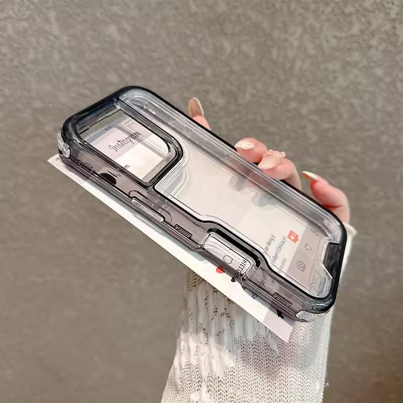 

3 in 1 Transparent Heavy Duty Armor phone case for iPhone 17 16 15 14 13 12 11 Pro Max Air Plus 12 13 Mini full shockproof hard back cover iPhone 17 Pro Max чёрный