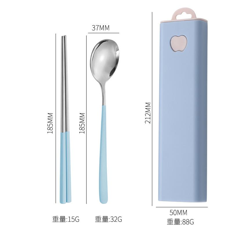 Korean 304 Stainless Steel Portable Tableware Three-piece Set Tableware Fork Spoon Chopstick Set