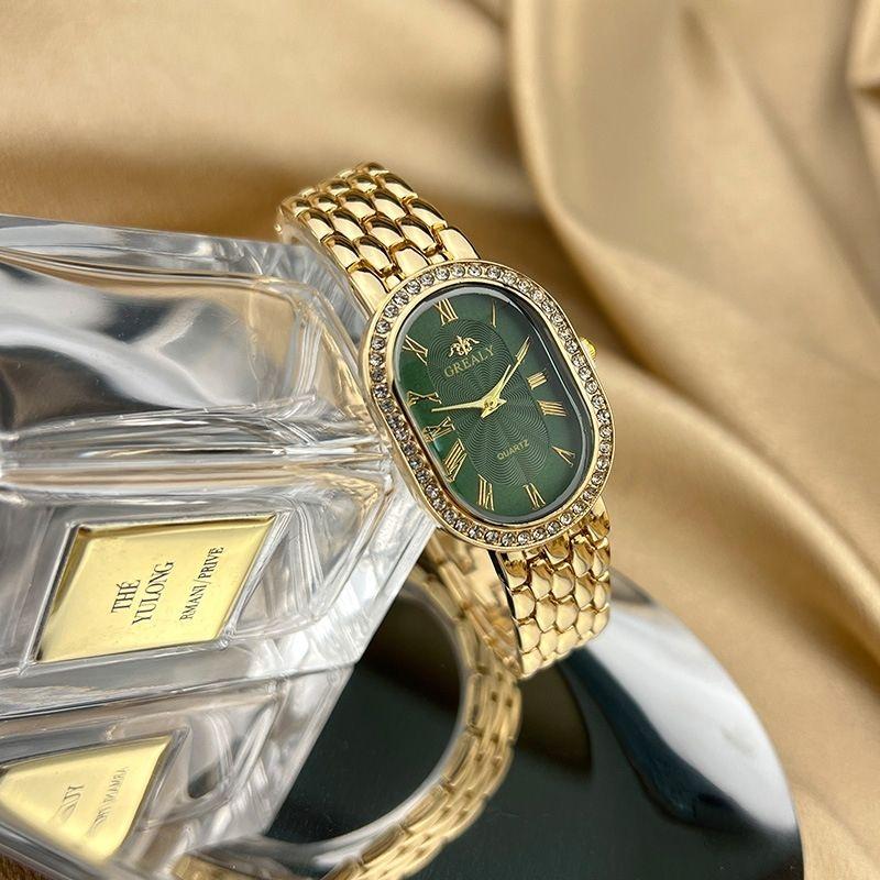 Francouzské ležérní módní jemné dámské kamínky malé destičky lehké luxusní dámské náramky elegantní quartz hodinky