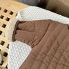 Coffee-Colored Fleece-Lined Baby Romper: Trendy Padded Cotton Jumpsuit for Boys/Girls
