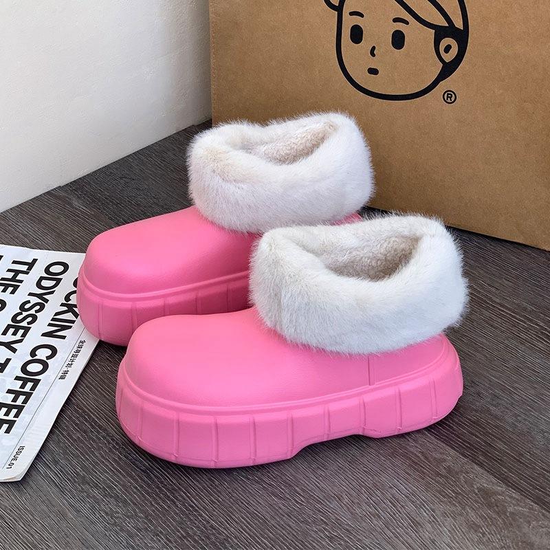 Fashion Shevalues Waterproof Winter Boots For Women Fashion Furry Shoes For Home Cozy Plush Shoes Thick Sole Light Cotton Slippers 2025