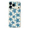 For iPhone 17 Pro Max Case Blue Turtle Pattern Printing Straight Edge TPU Phone Back Cover