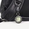 JEWELRYWE Nurse Watch Carabiner Luminous Dial Keychain Simple Bag Pocket Watch Silver