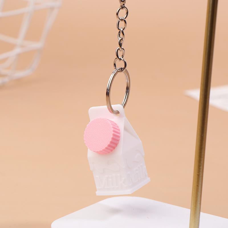 Portachiavi Ciondolo Cartone del Latte Mini Forma di Cartone del Latte Scatola Porta Pillole Contenitore Portatile Ciondolo Per Zaino Borsa Portachiavi