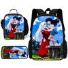 Inuyasha Warm Winter Child School Backpack with Lunch Bags ,Pencil Bags ,School Bags for Boys Girls Best Gift