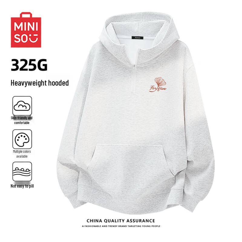 Miniso Men's Half-Zip Hooded Oversized Sweatshirt