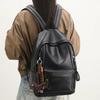 Schoolbag Retro Soft Leather Backpack Women's 1011 Summer New Large-capacity Student Class Schoolbag Short Trip Backpack