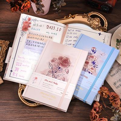 Studentský zápisník Vintage motýl květina deník Estetický sešit pro scrapbooking DIY