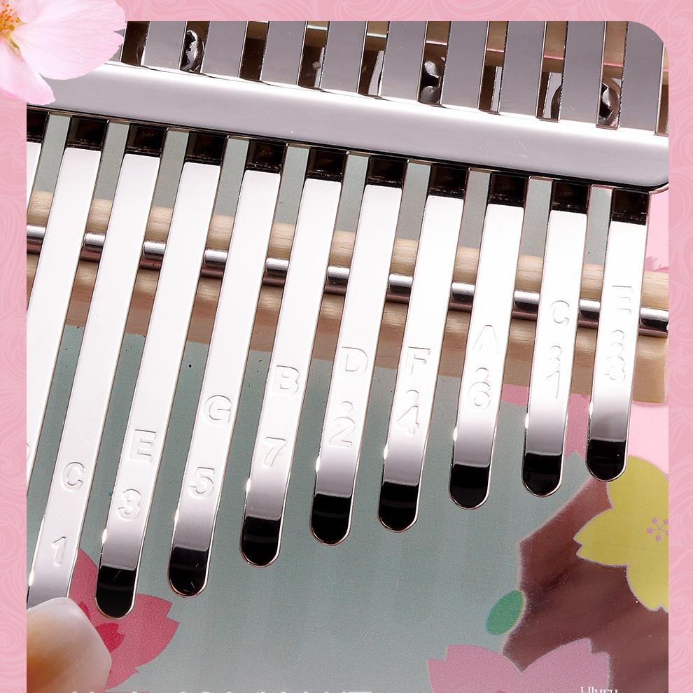 Hluru Kalimba 21 tangenter med fodral Plattbräda Kristallklar Tumme Piano 17 tangenter Kalimbas Akryl Musikinstrument Mbira