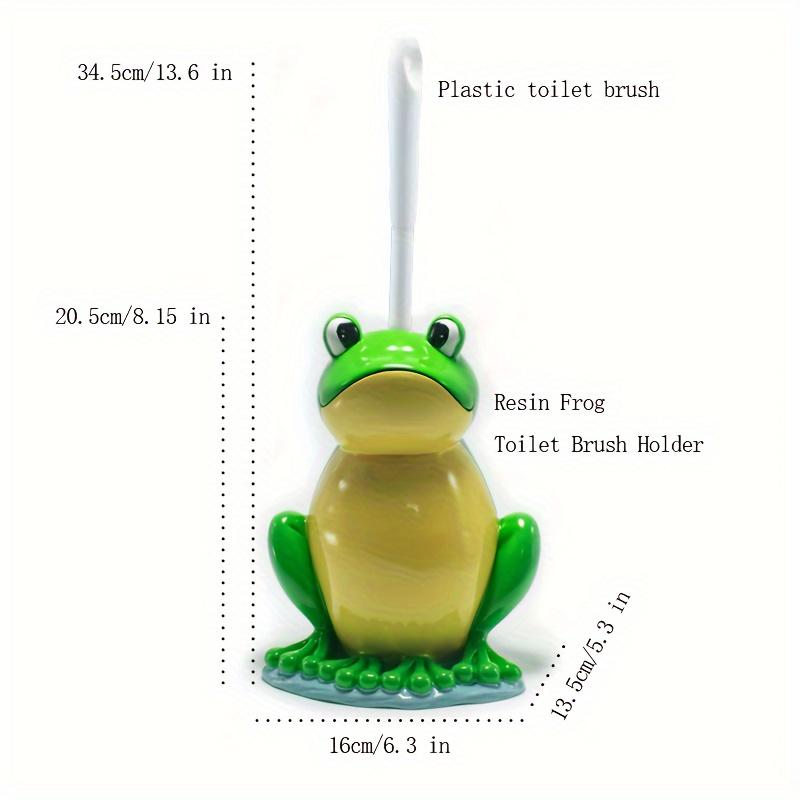 

Держатель для туалетной щетки в форме лягушки и туалетная щетка, Компактный размер, щетка для унитаза с пластиковой ручкой, Маленький размер, полимерный держатель, легко спрятать, White Bellied Frog