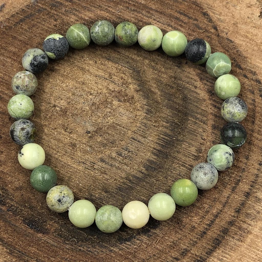 Natural Chrysoprase Gemstone Beads Bracelet 7.5" 8mm Round Beads Jewelry Anniversary Gift For Him/Her RBB-10