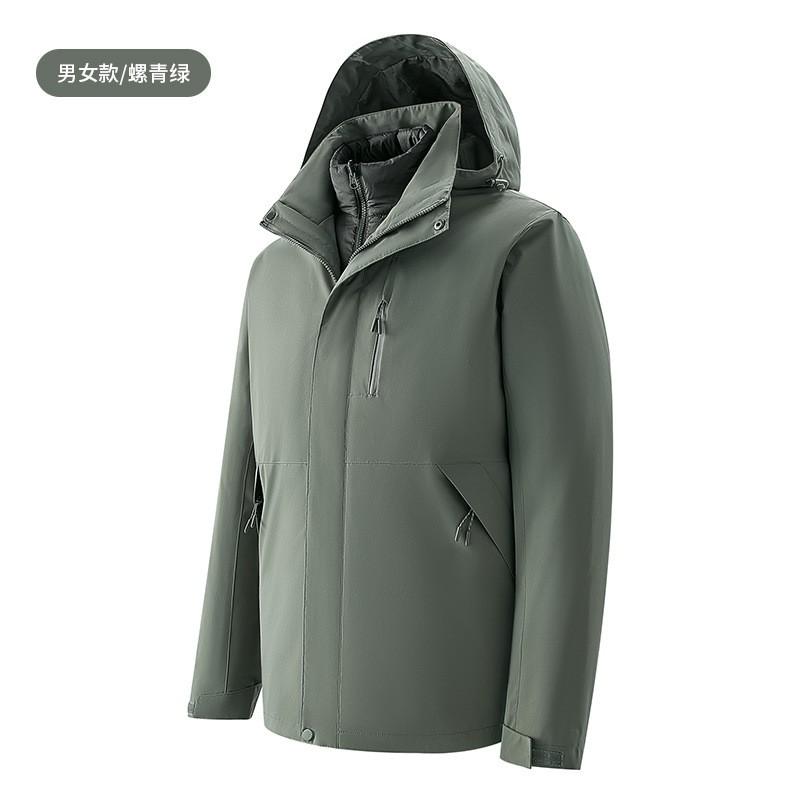 2026 3-in-1 Detachable Winter Ski Jacket With Down Insulation Men Women Waterproof Hooded Outdoor Shell