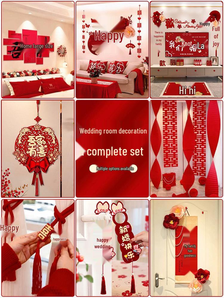 Complete Wedding Room Decoration Set: Bride & Groom's Bedroom Decor Essentials