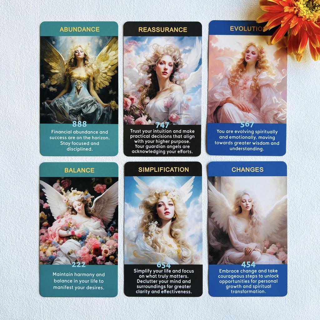 Qcsdckot Angel Number Oracle Oracle Cards for Angel Number Affirmation Cards To Enhance Your Spiritual Journey Cards, Beginners,