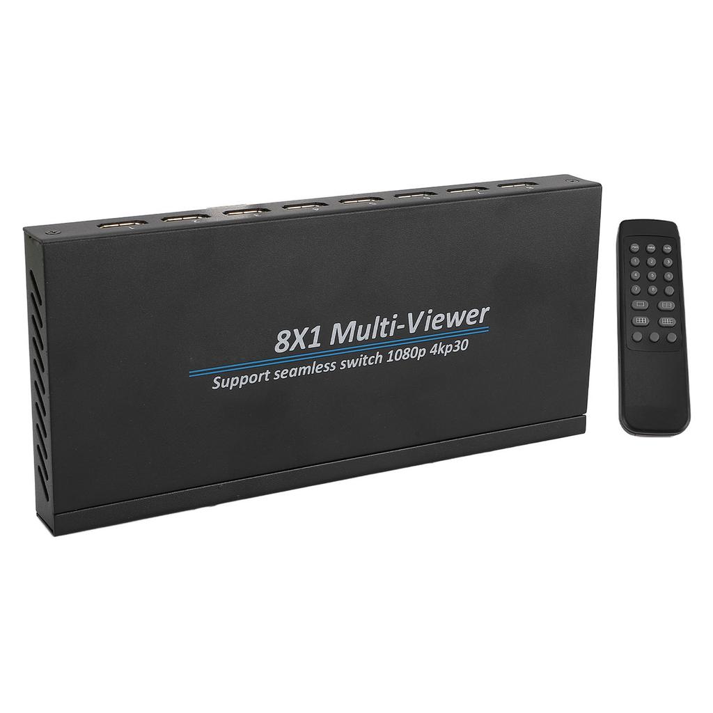 Commutateur multiviewer 8x1 4K Interface multimédia haute définition 8 entrées 1 sortie 30 Hz 6 modes d'affichage Multi Viewer
