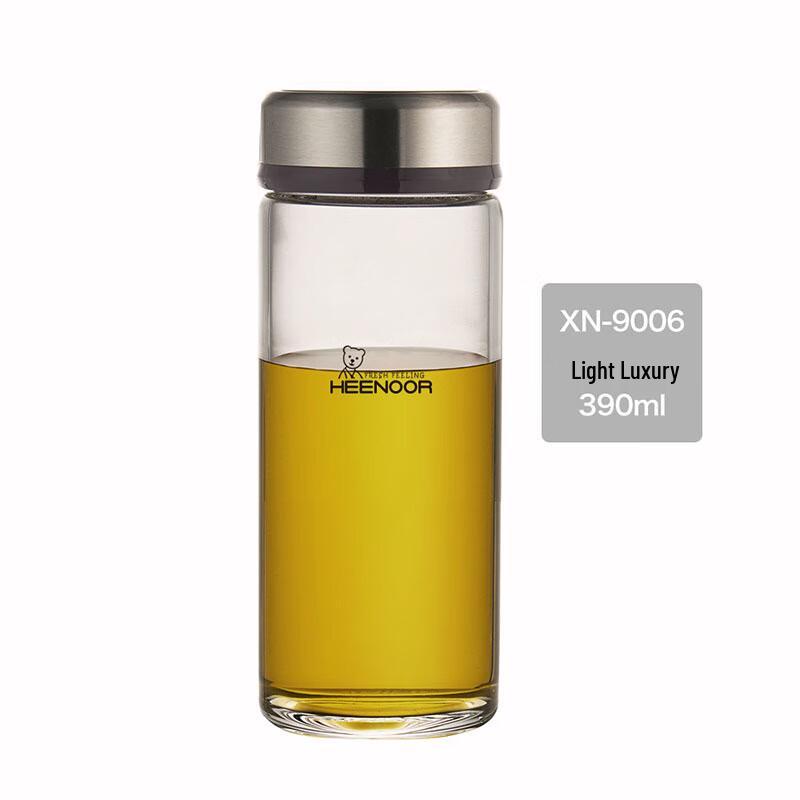 Xinuo Portable Single-Layer Borosilicate Glass Water Bottle with Lid