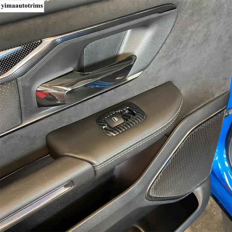 For Dodge Ram 1500  - 2025 Car Accessories ABS Door Armrest Window Lift Switch Panel Cover Trim ABS Carbon Fiber Interior