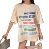 2025 summer casual Loose t shirt for women American vintage letter print black white short sleeve women's t-shirts harajuku streetwear tshirt y2k tops