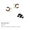 CHANEL Metal Stud Earrings Women's Black/White ABC996-B16125-NW385