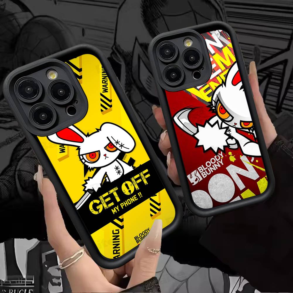 Anime B-Bloody Bunny Silicone Soft Phone Case For IPhone 17 16 14 13 12 11 15 Pro Max Plus Air Cover