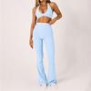 Chen Shijie's high waist and micro-pull yoga clothes women's suit shows chest, hips, tight sports suit, and wears a yoga bra outside.