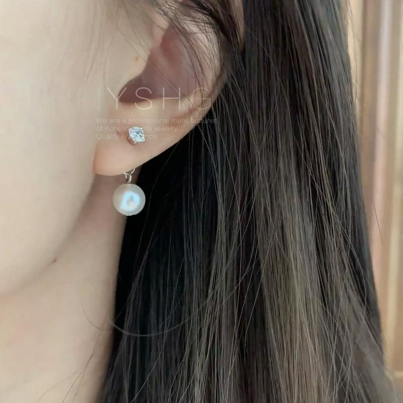 Xu I is dazzling Xu Yan earrings, Zhao Ruth zircon pearl stud earrings exquisite daily earrings temperament niche