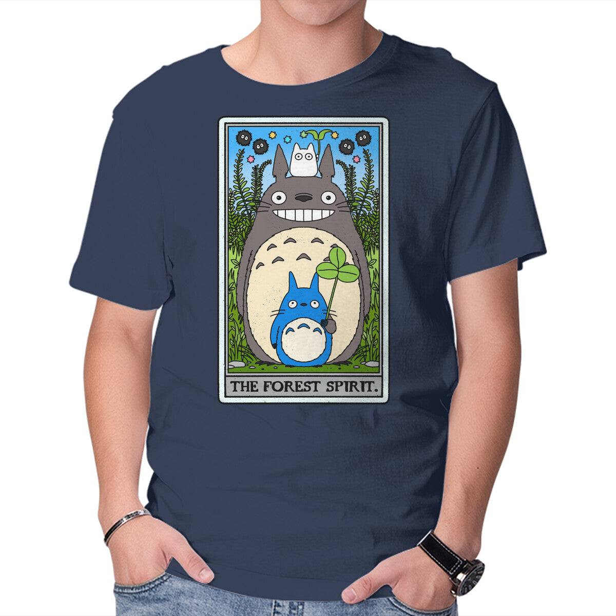 Unisex Crew Neck T-Shirt The Forest Spirit Tarot Graphic Short Sleeve Casual Tee XXL