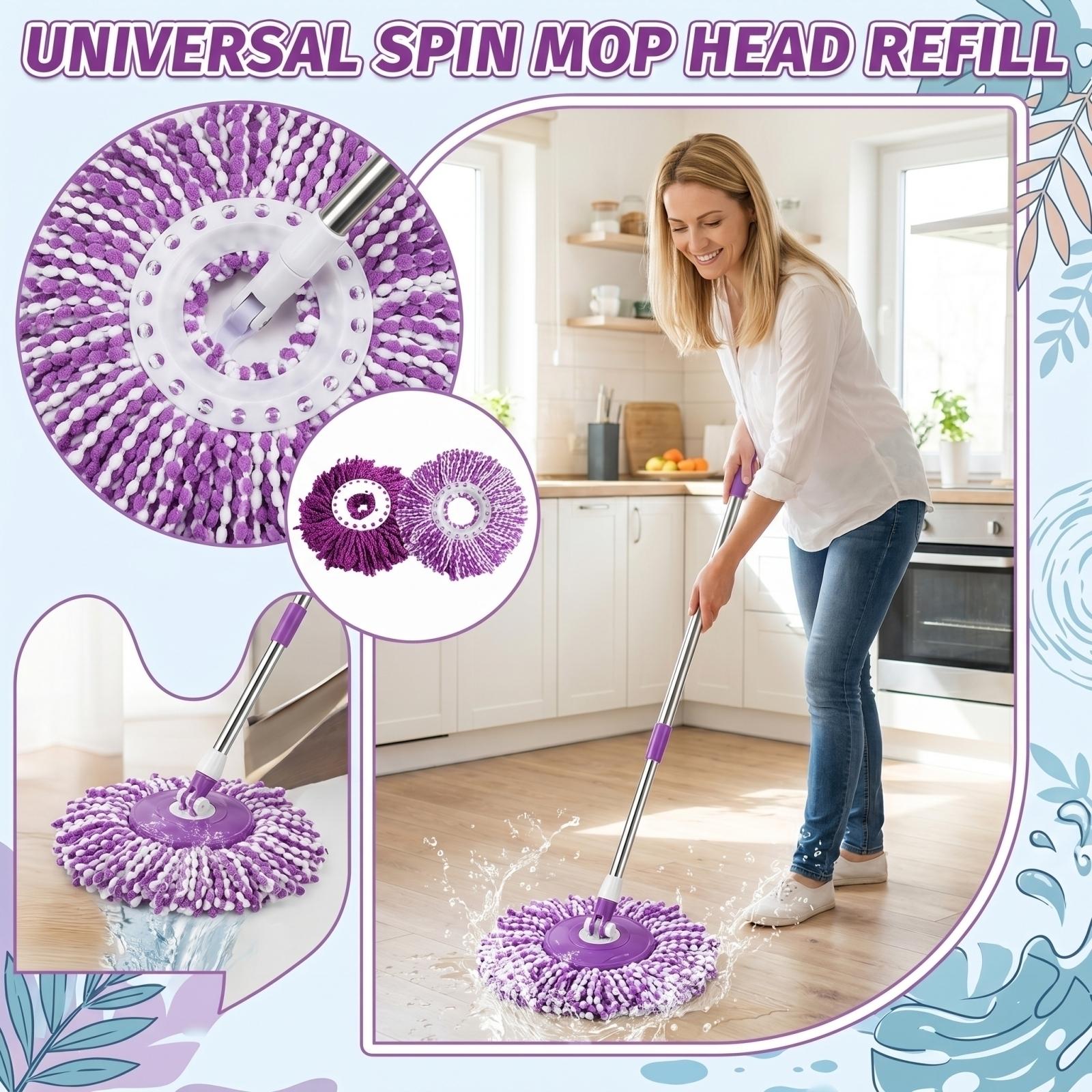 

160g Thick Mop Head Refill Universal Round Microfiber Mop Pad one size фиолетовый