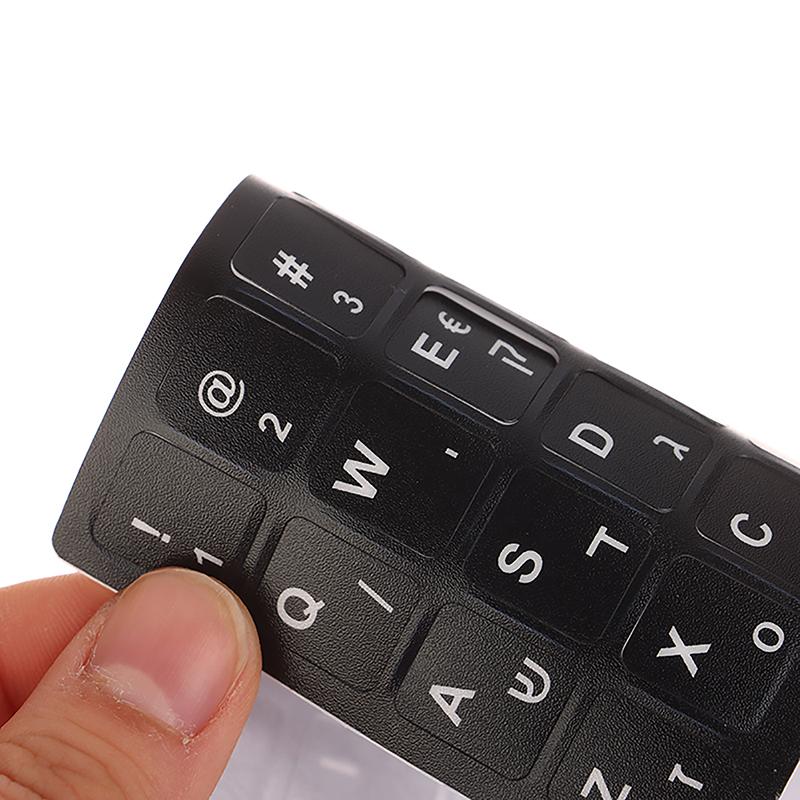 1Pc Standard Matte 3 In 1 Hebrew English Russian Keyboard Stickers Language Letter Film For Pc Laptop Accessories