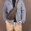 Neue Modemarke aus echtem Leder für Herren, Brusttasche aus Crazy Horse Leder, Umhängetasche aus Rindsleder, lässige Umhängetasche für Pendler, vielseitige Brusttasche
