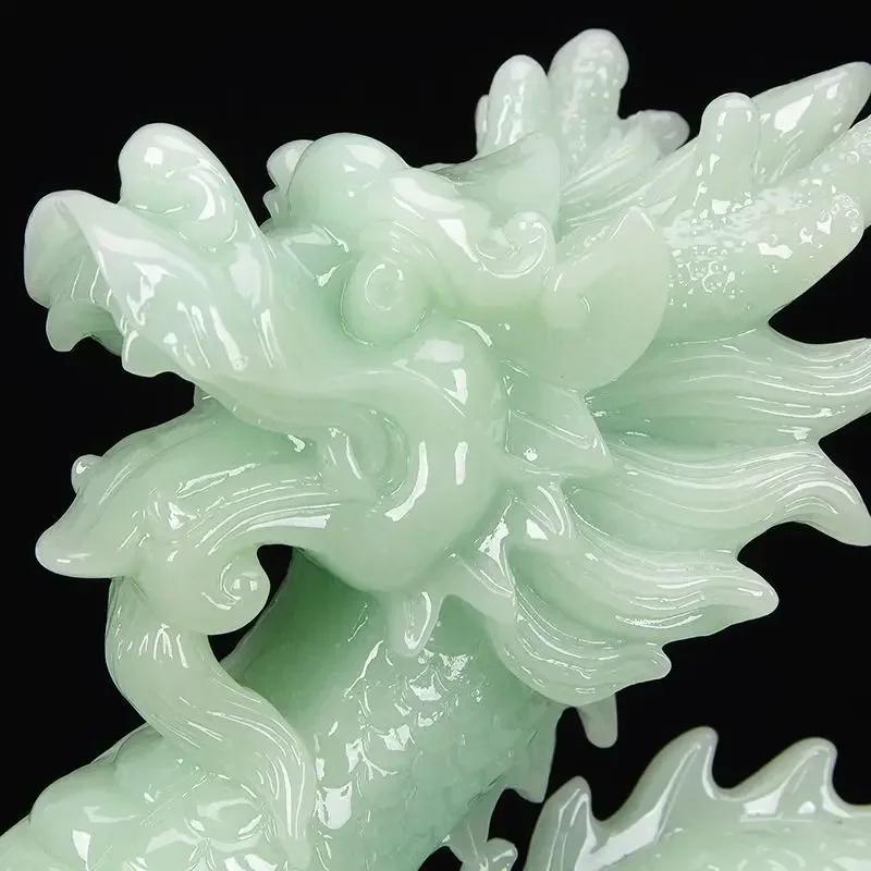 Lucky Animal Jade Housewarming Dragon Crafts Office Home Living Room Decor