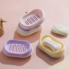 Cute Round Soap Box Bathroom Plastic Simple Double-layer Draining Soap Box Bathroom Face Soap Box