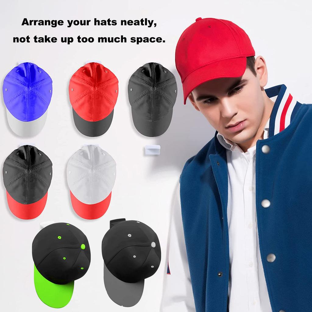 5/10/18x Percheros para Sombreros sin Taladro para Pared Ganchos Resistentes para Gorra de Béisbol Gancho Adhesivo para Sombrero Minimalistas Exhibidor de Sombreros Adhesivo