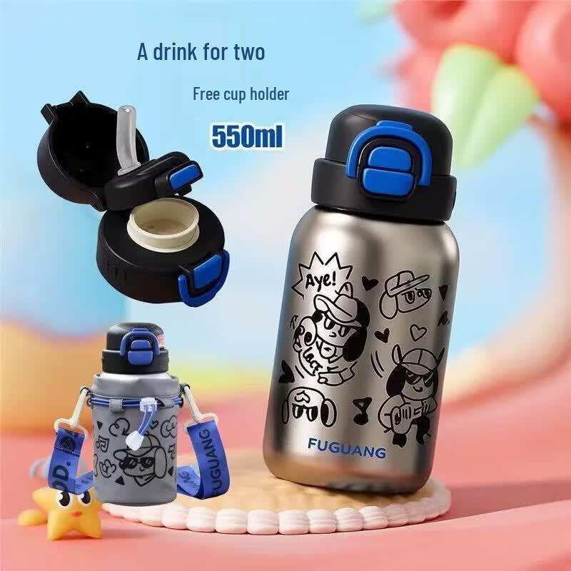 FUGUANG Kids  316L Stainless Steel Dual-Drink Vacuum Bottle