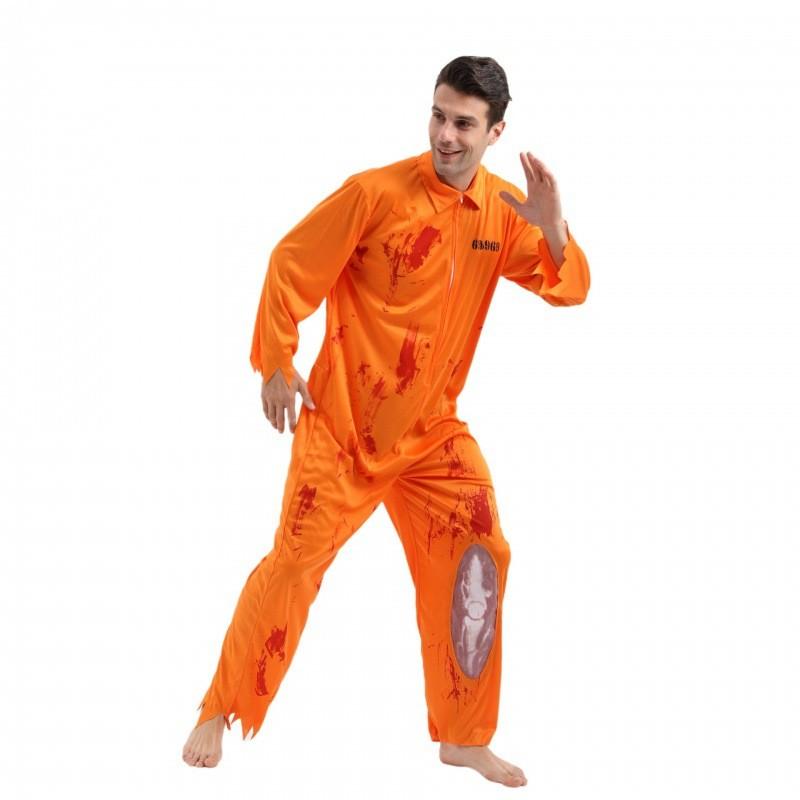 2021 Unique Mens Bloodstain Prisoner Outfit For Halloween Parties And Stage Performances