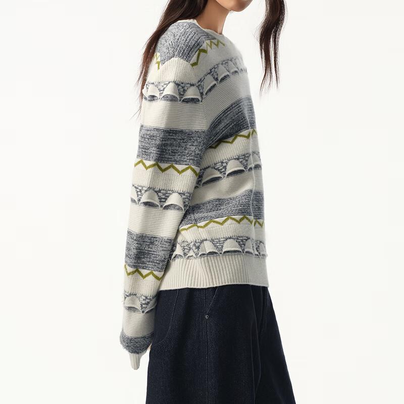 broadcast Simple Jacquard Loose Pullover Knit Sweater