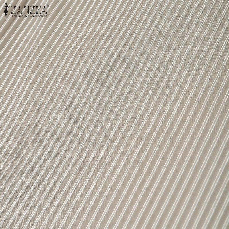 ZANZEA Women Casual Long Sleeve Loose Patchwork Long Dress