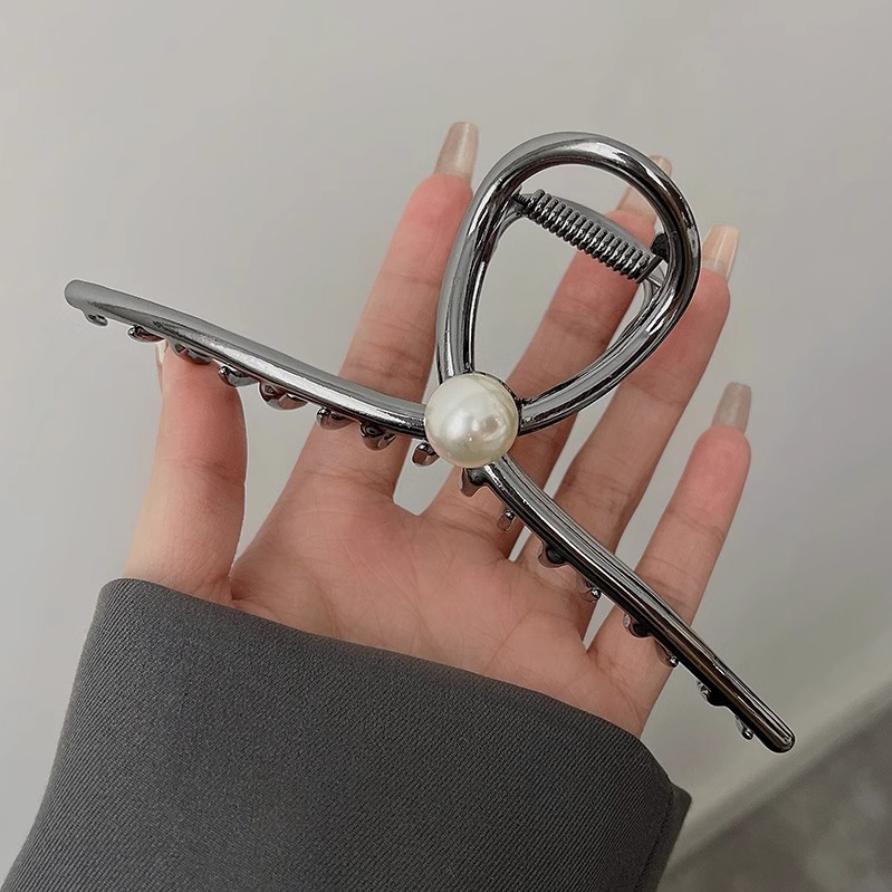 New Punk Geometric Metal Gold Silver Simple Hair Clip Claw for Women Trendy Large Crab Catches Clamp Korea Headwear Accessories