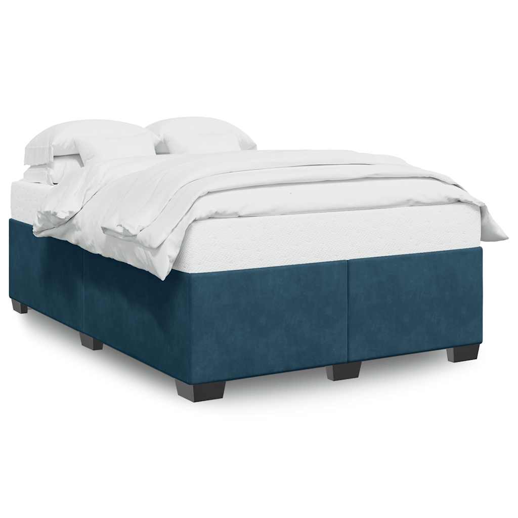 Blue Bed Frame 140 x 200 cm Velvet
