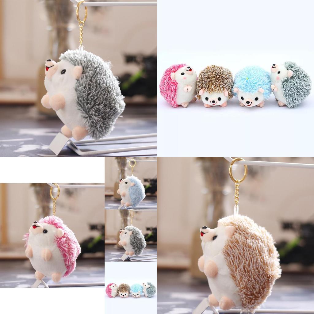 Adorable Hedgehog Plush Toy Soft Stuffed Keychain Doll Cute Small Animal Gift
