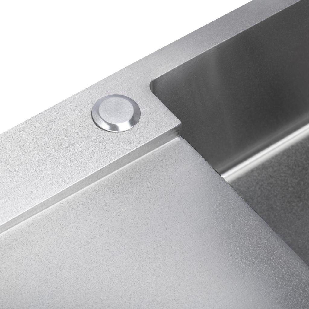 Zlew Zlewozmywak Jednokomorowy Z Ociekaczem Stalowy Z Syfonem Inox Marmara