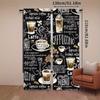 2 Bucăți Perdele cu imprimeu seria Cafea, potrivite pentru decorarea dormitorului, sufrageriei, bucătăriei, decorarea casei, decorarea ferestrelor