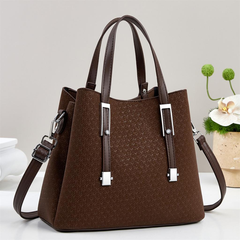 

Pu Material Large Crossbody Bag With Zipper Pockets For Daily Use Women Brown